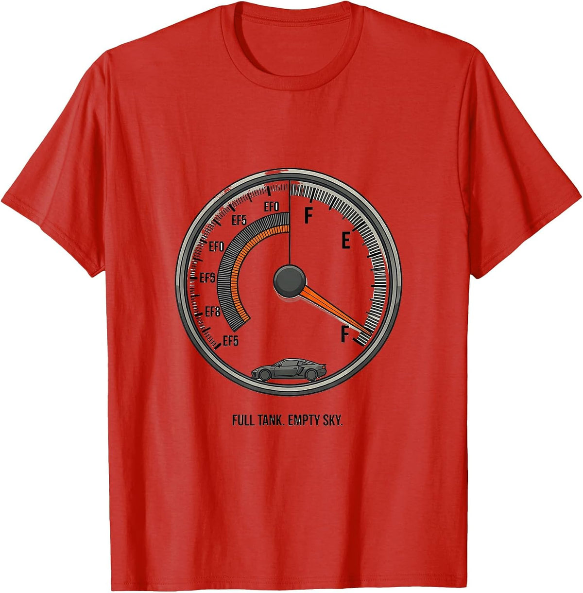 Men's Full Tank. Empty Sky Editorial Conceptual Storm Chaser T-Shirt - Red