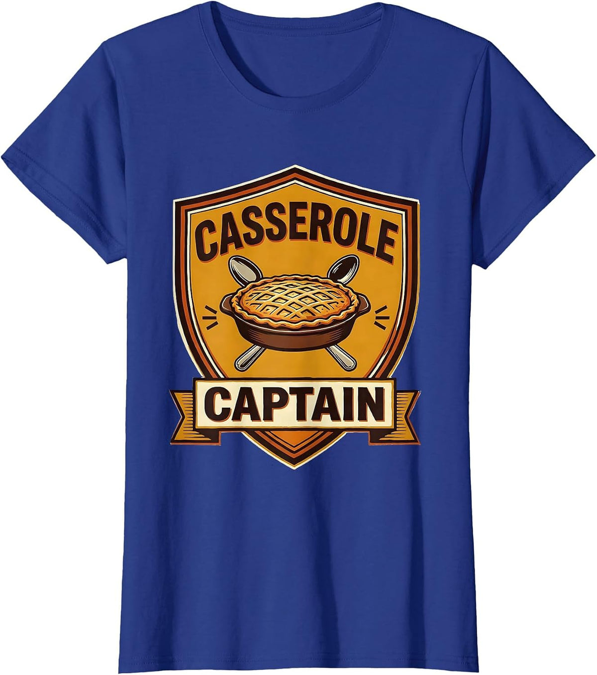 Women's Casserole Captain Funny Thanksgiving Family Humor Matching T-Shirt - Royal Blue