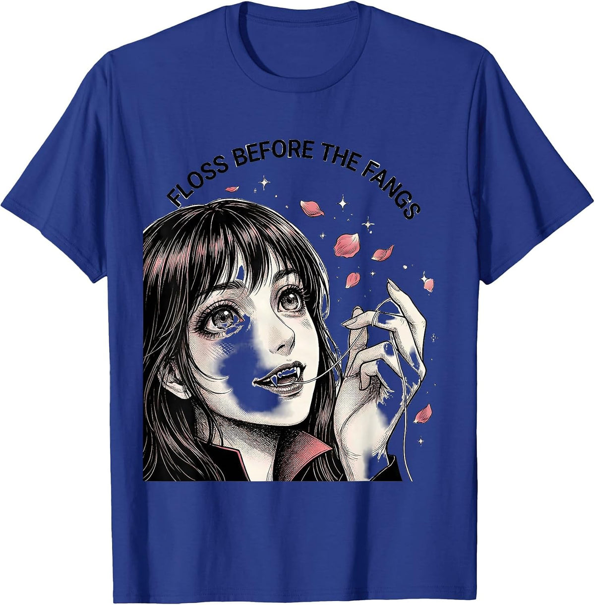 Floss Before The Fangs Halloween Dental Design T-Shirt - Royal Blue