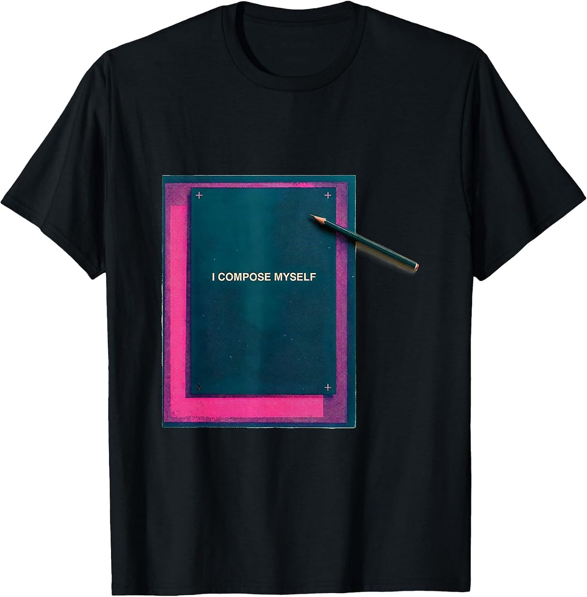 Men's I Compose Myself Risograph Artist Art Teacher Humor T-Shirt - Black