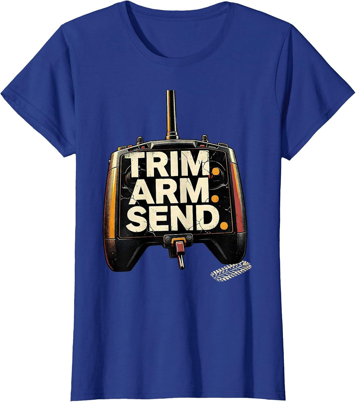 Women's Trim Arm Send Distressed Vintage RC Racing Drag Strip T-Shirt - Royal Blue