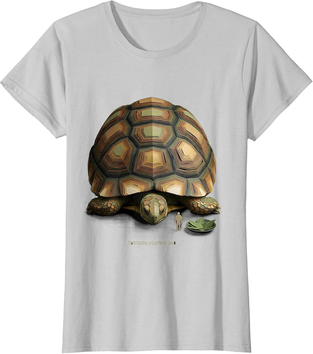 Tortoise-Keeping Dad Funny Pet Lover Gift for Dads T-Shirt - Silver Grey