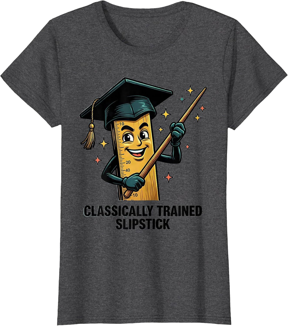 Women's Classically Trained Slipstick Cartoon Retro Math Engineer T-Shirt - Dark Heather Grey