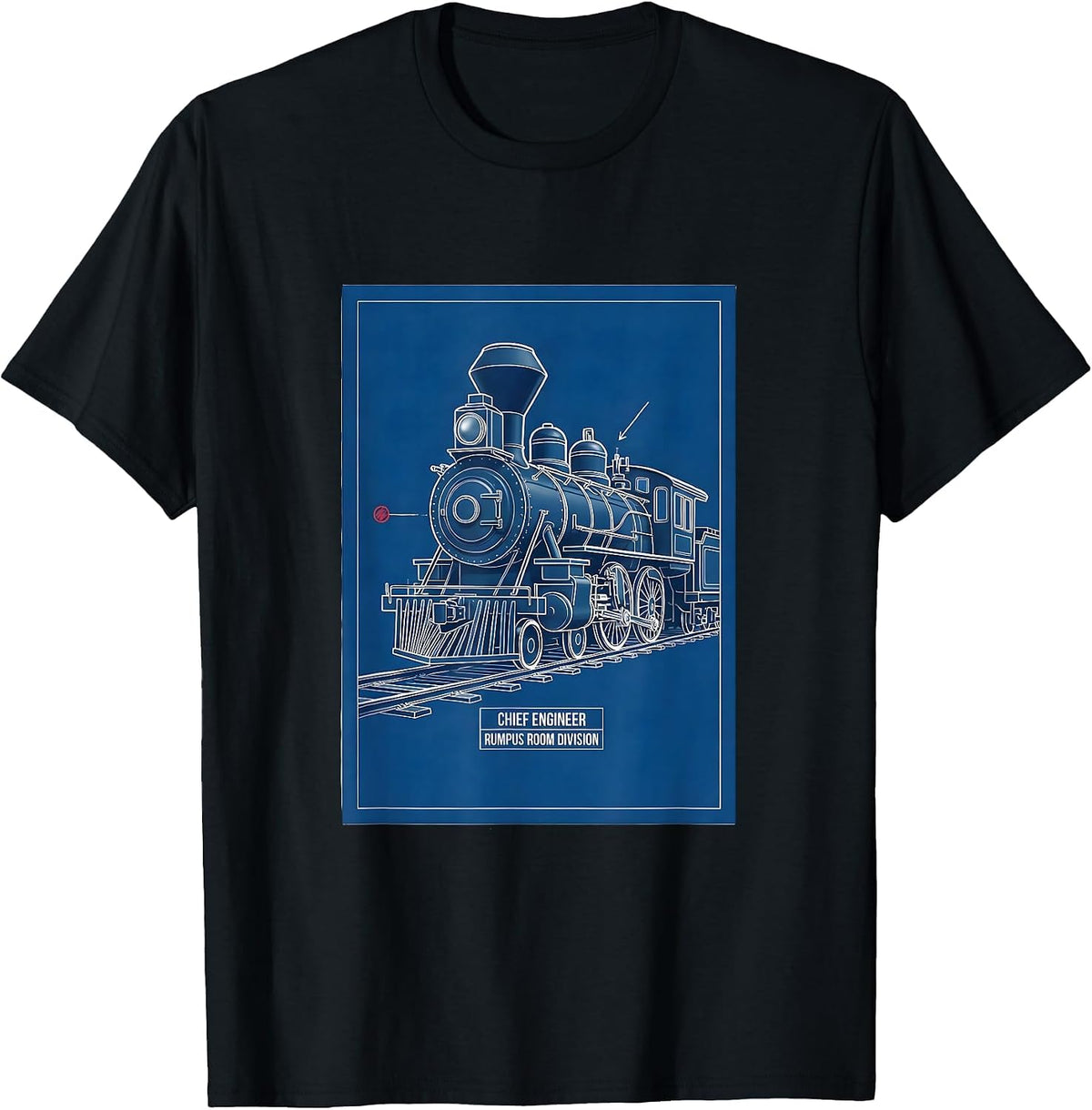 Men's Chief Engineer Rumpus Room Division Vintage Steam Train T-Shirt - Black