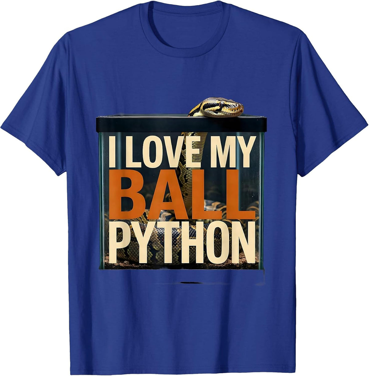 Men's I Love My Ball Python Funny Reptile Lover Pet Owner Gift T-Shirt - Royal Blue