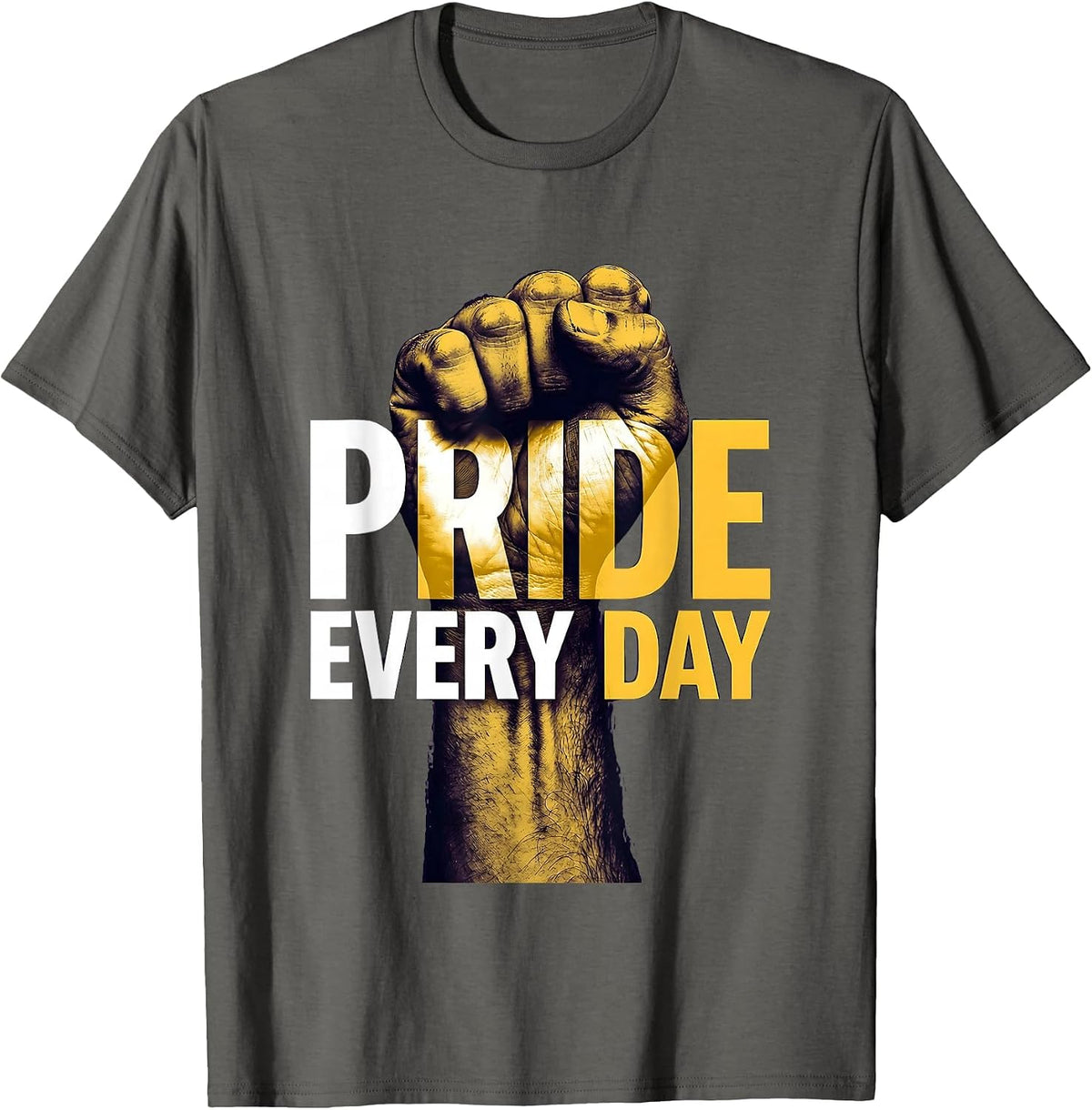 Pride Every Day LGBTQ Celebration Design T-Shirt - Asphalt Grey