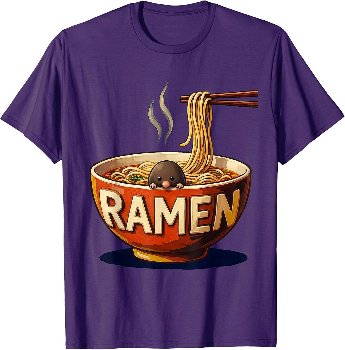 Men's Ramen Cute Kawaii Japanese Animal Anime Food Lover Gift T-Shirt - Purple