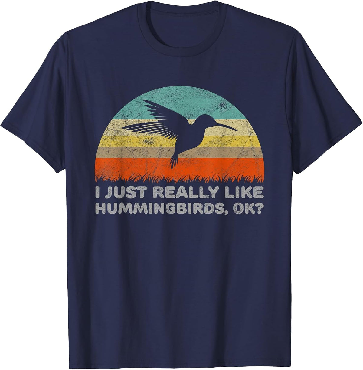 Funny I Just Really Like Hummingbirds OK T-Shirt T-Shirt - Navy Blue