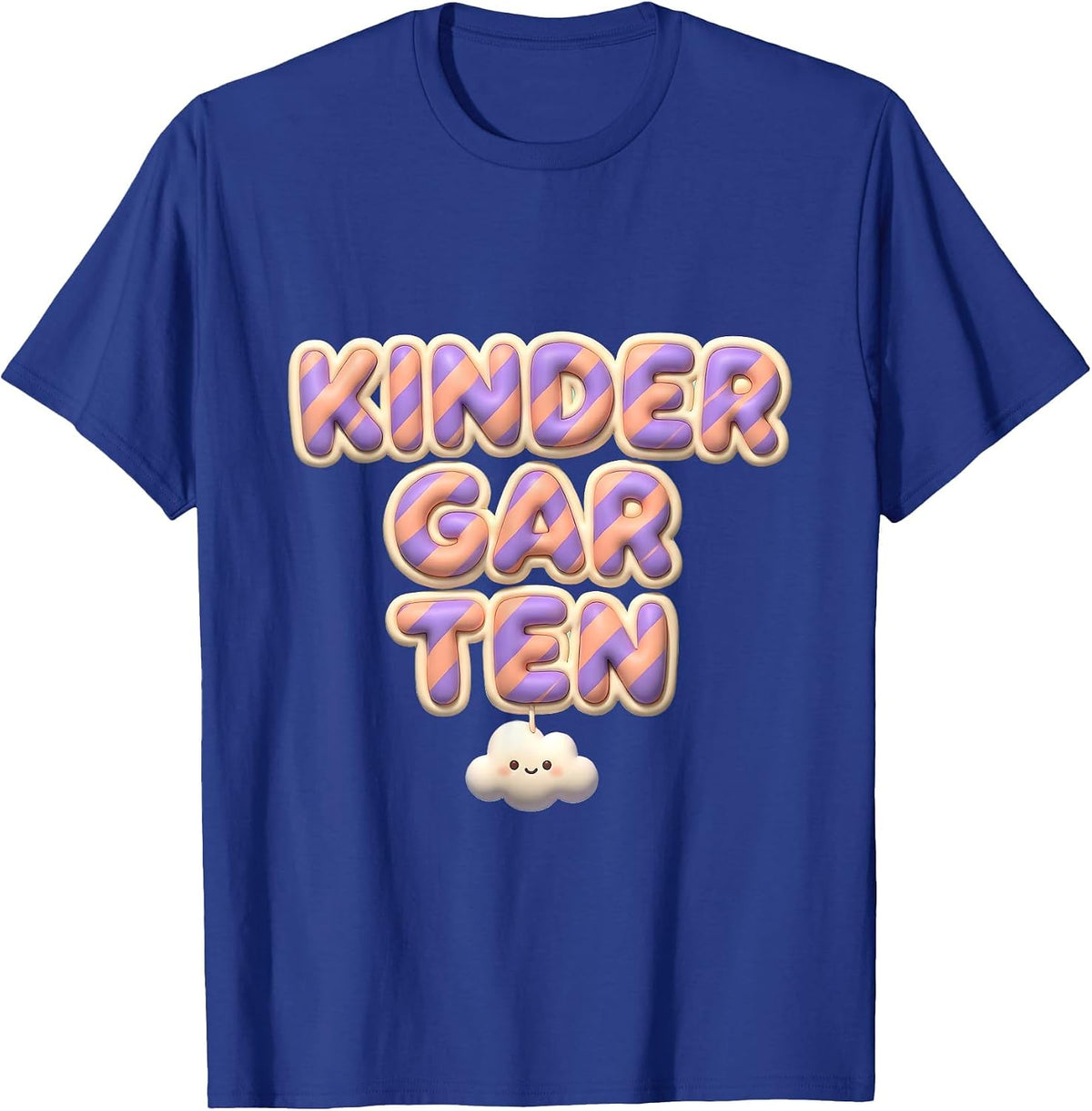 Kindergarten Cute Kawaii Preppy Grade Level Teacher Back T-Shirt - Royal Blue