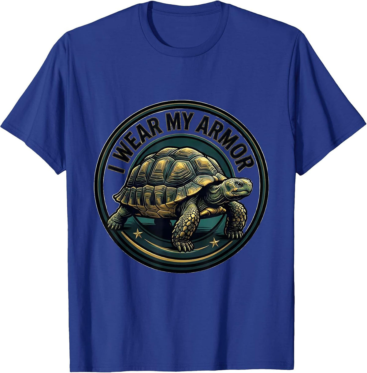Men's I Wear My Armor Funny Tortoise Lover Pet Owner Humor T-Shirt - Royal Blue