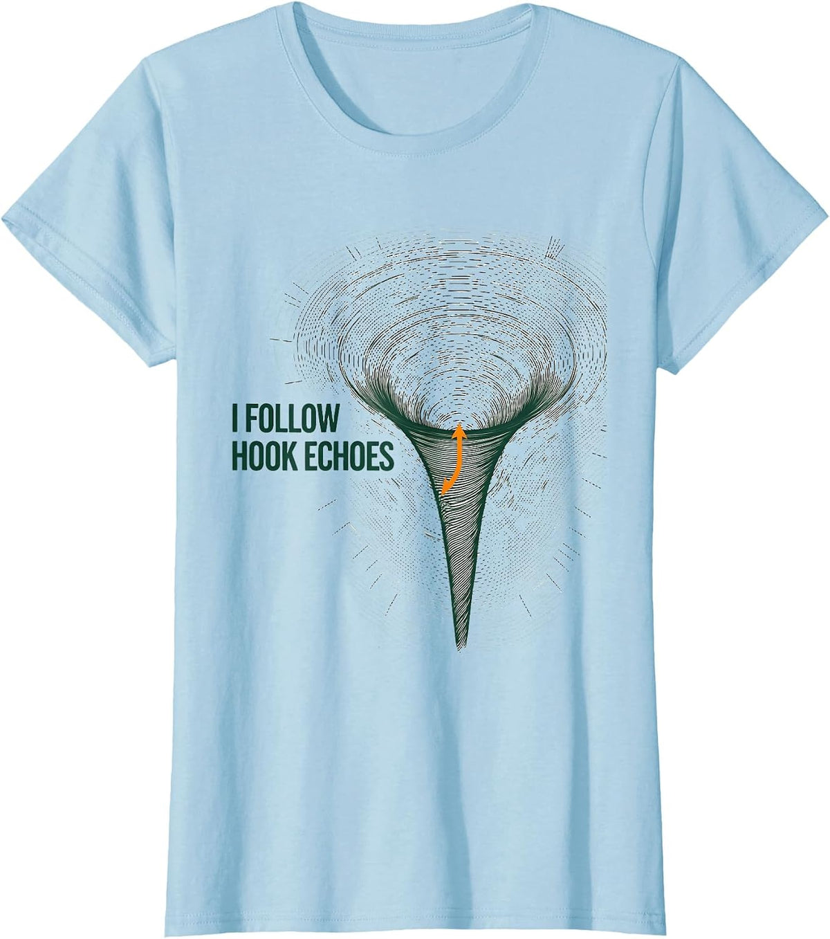 Women's I Follow Hook Echoes Topographic Contour Storm Chaser T-Shirt - Baby Blue