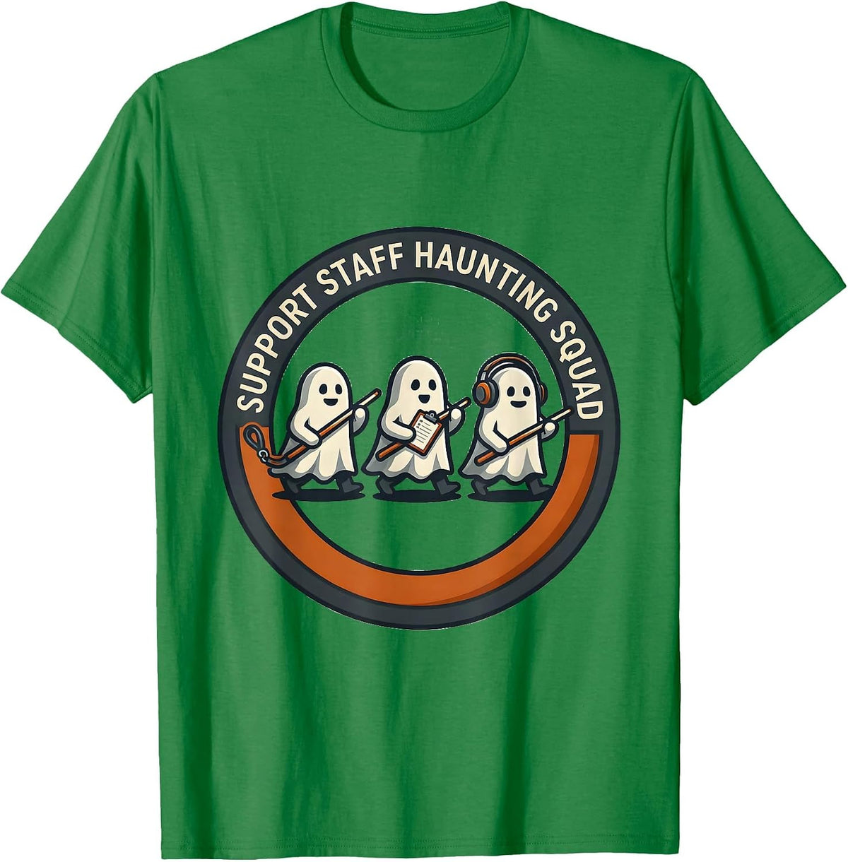Men's Support Staff Haunting Squad Funny Paraprofessional T-Shirt - Kelly Green