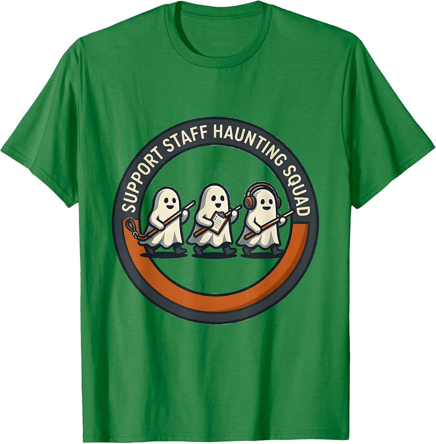 Men's Support Staff Haunting Squad Funny Paraprofessional T-Shirt - Kelly Green