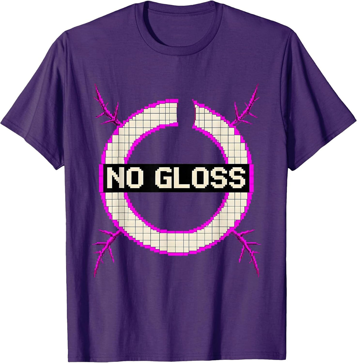 No Gloss Pixel Art Y2K Grunge Alt Goth Streetwear T-Shirt - Purple