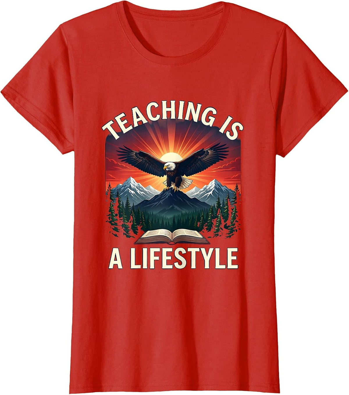 Teaching Is a Lifestyle First Grade Teacher Design T-Shirt - Red