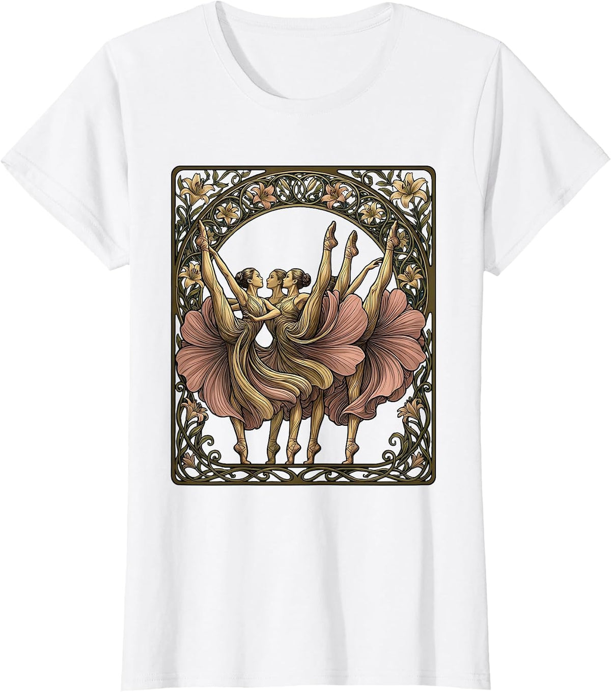 Women's Chorus Line High Kick Dance Graphic T-Shirt - White
