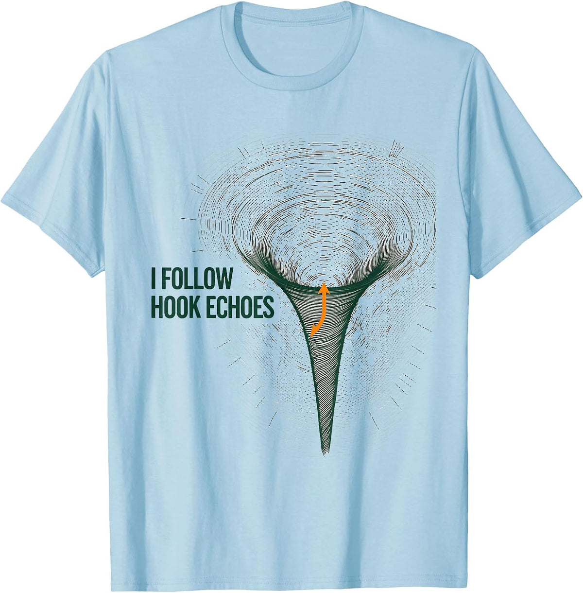 Men's I Follow Hook Echoes Topographic Contour Storm Chaser T-Shirt - Baby Blue