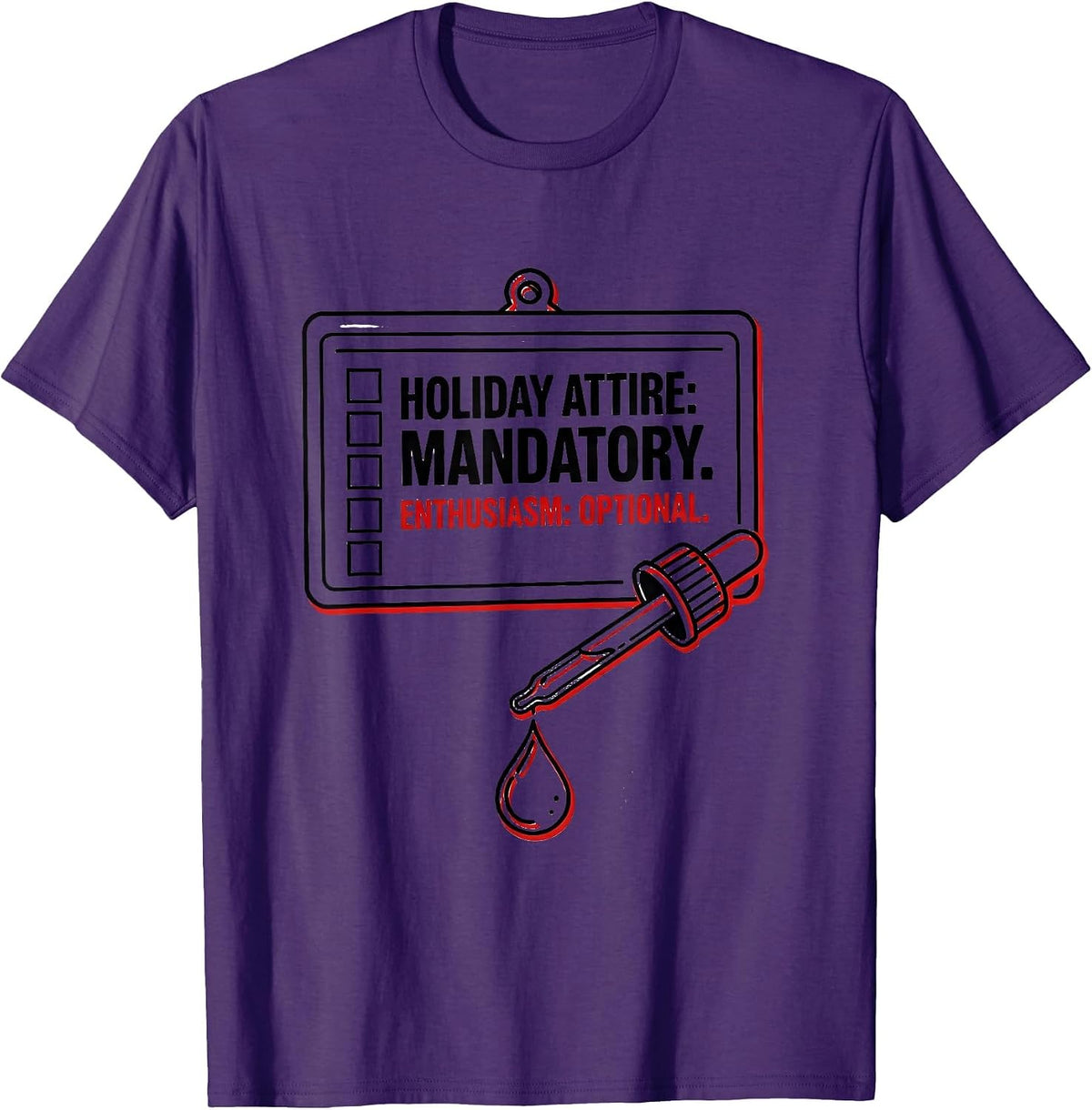 Men's Holiday Attire: Mandatory. Enthusiasm: Optional. Science Lab T-Shirt - Purple