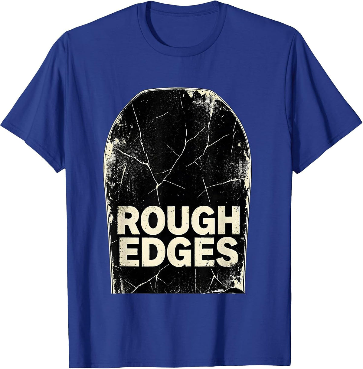Rough Edges Distressed Snowboarder Ski Humor Gift T-Shirt - Royal Blue