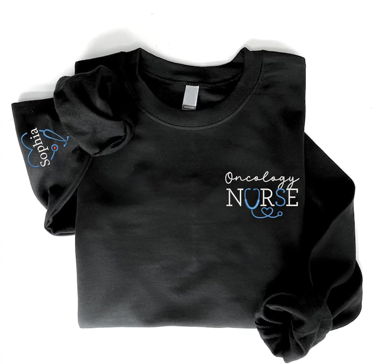 CHILLEVER Personalized Embroidered Nurse Sweatshirt, Custom Nursing Shirts, Nurses Week Gifts, Nursing Graduation Gifts -