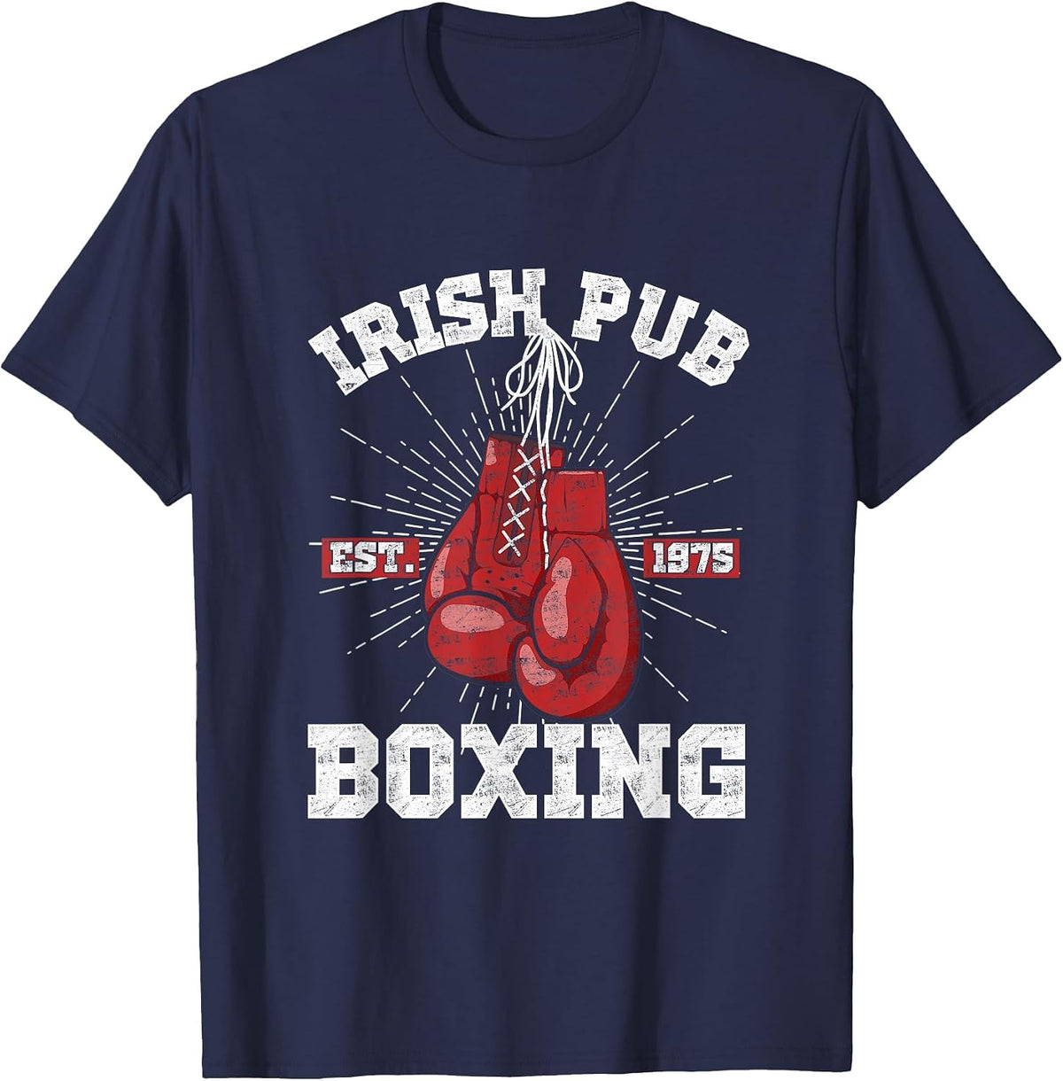Vintage Irish Pub Est 1975 Boxing Day T-Shirt - Navy Blue