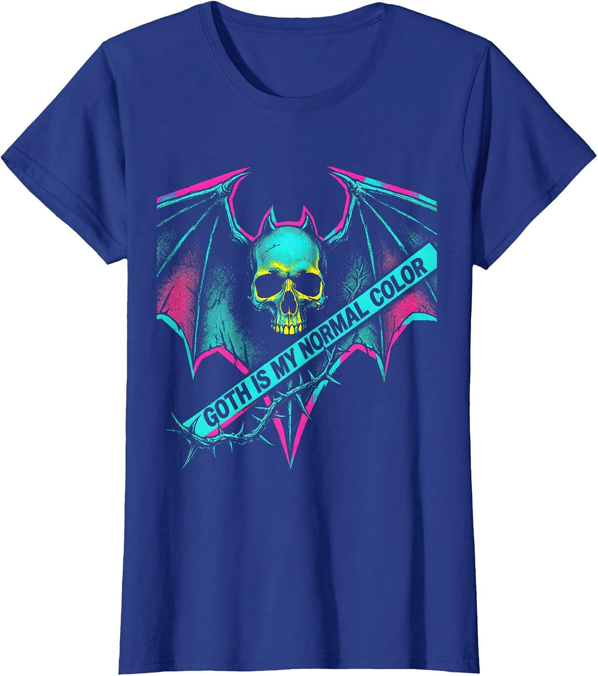 Women's Goth Is My Normal Color Risograph Alt Goth Girl Y2K Grunge T-Shirt - Royal Blue