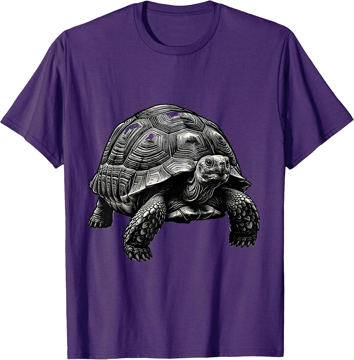 Tortoise Humor Pet Lover Scratchboard Graphic T-Shirt - Purple