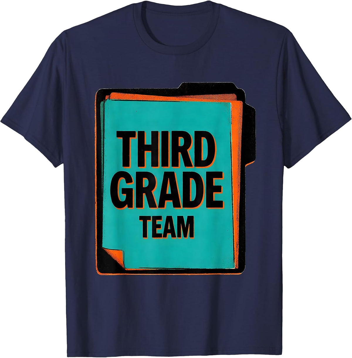 Third Grade Team Risograph Teacher Crew Back To School Gift T-Shirt - Navy Blue