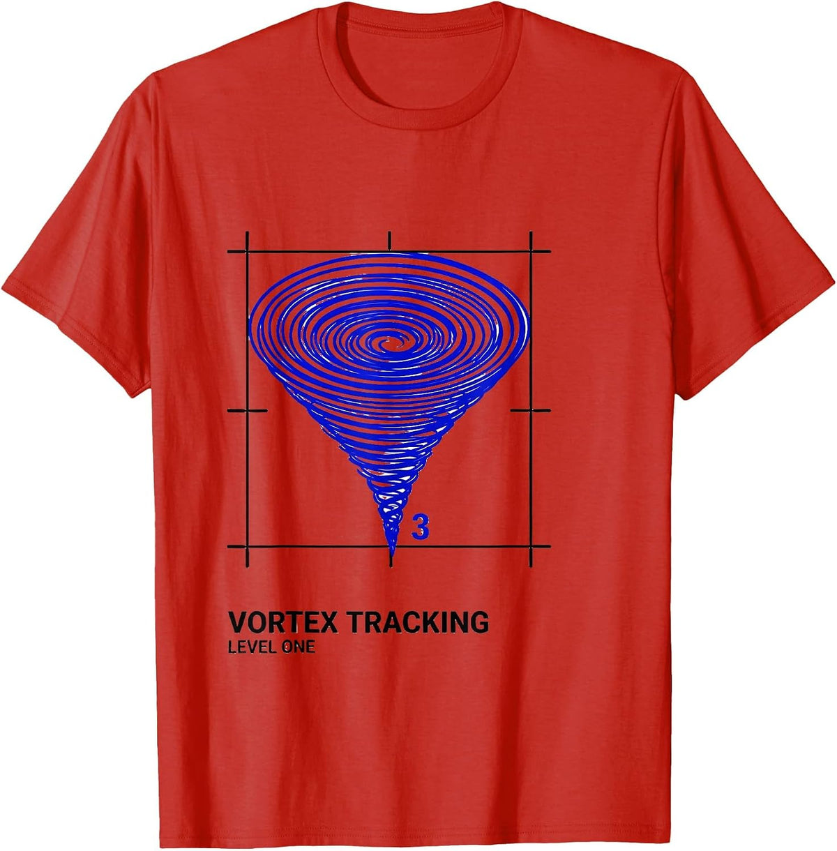 Men's Vortex Tracking Level One Funny Storm Chaser Meteorology T-Shirt - Red