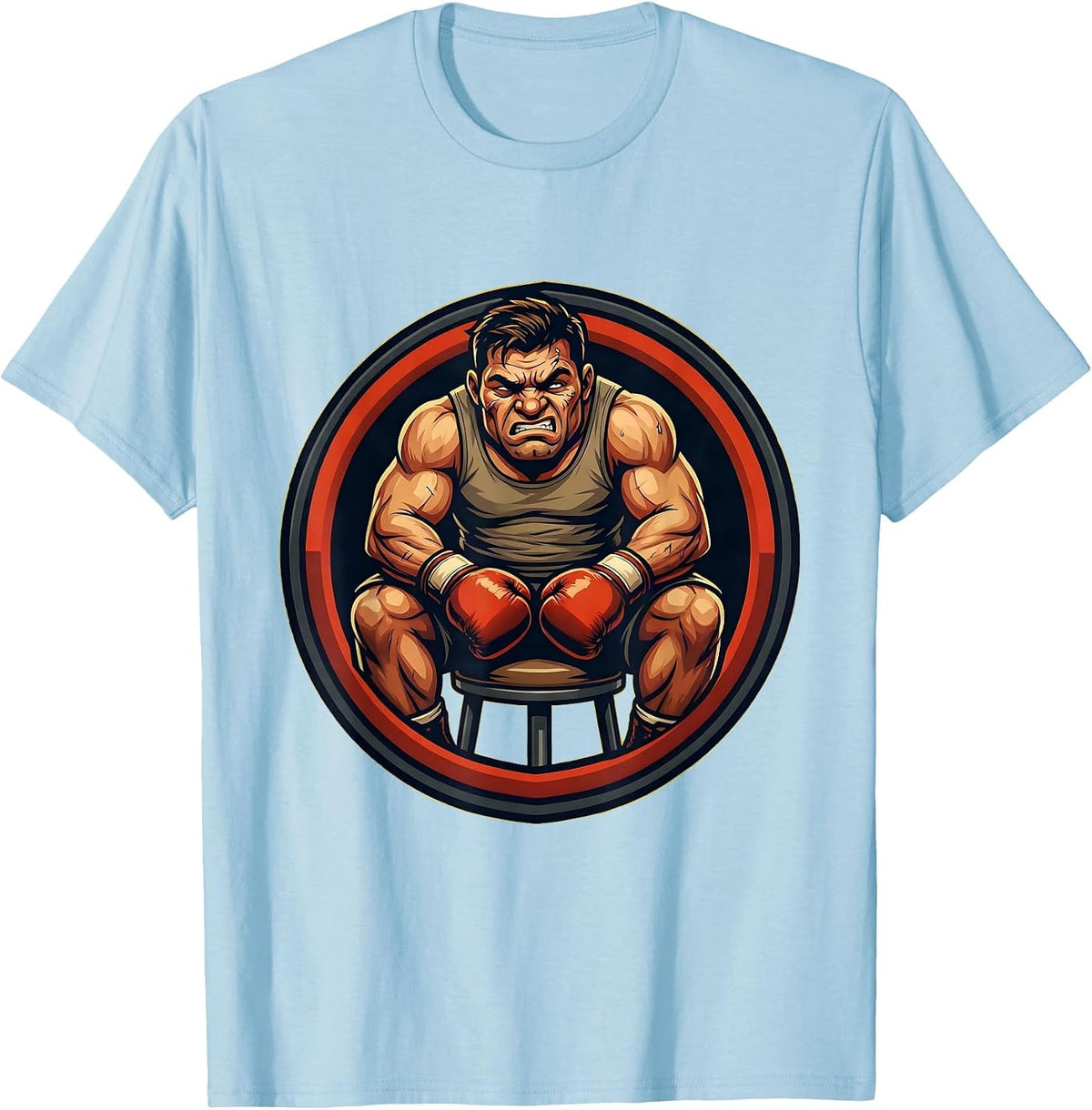 Men's Boxer Corner Stool Between Rounds Graphic T-Shirt - Baby Blue