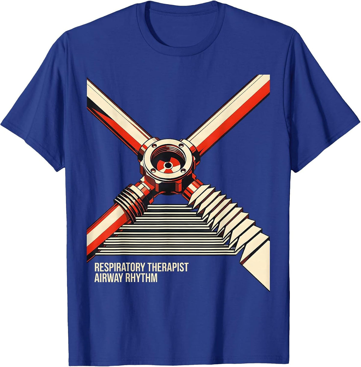 Men's Respiratory Therapist Airway Rhythm Constructivist Poster T-Shirt - Royal Blue