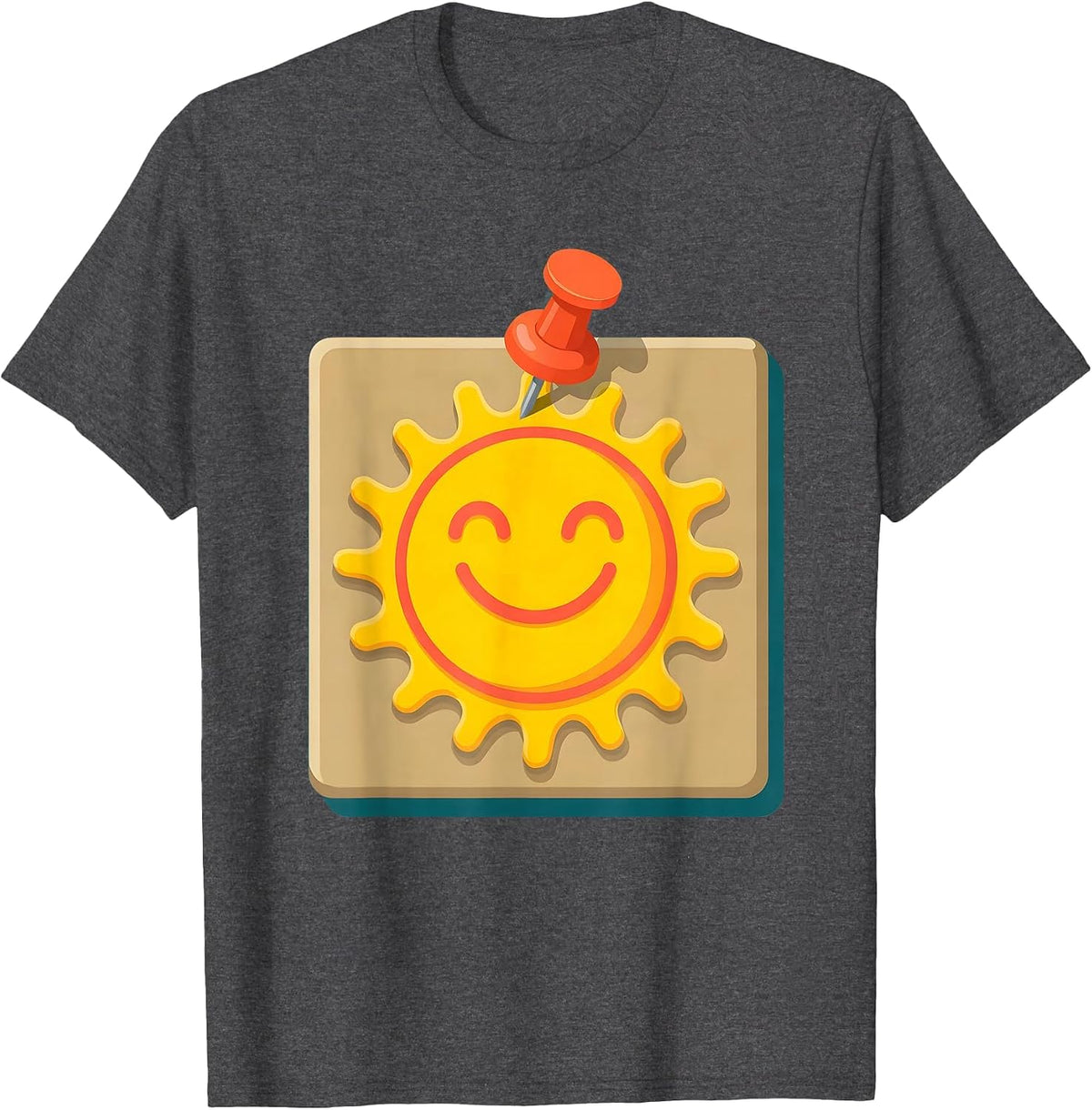 Men's Kindergarten Teacher Corkboard Sun Artwork T-Shirt - Dark Heather Grey