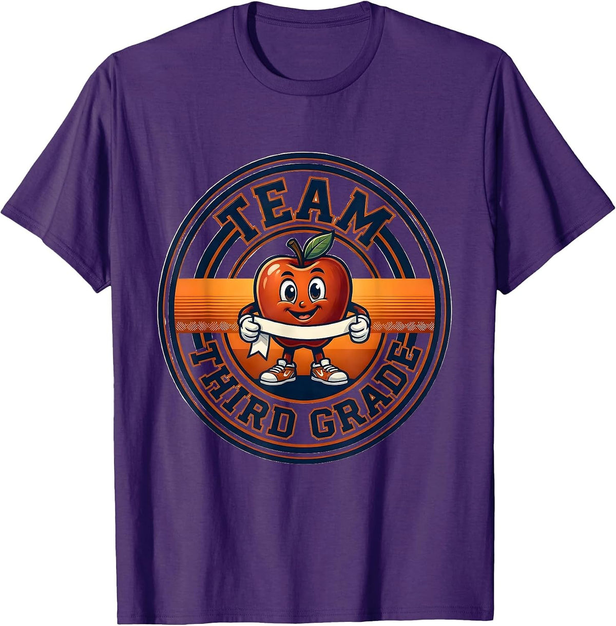 Team Third Grade Retro Teacher Back To School T-Shirt - Purple