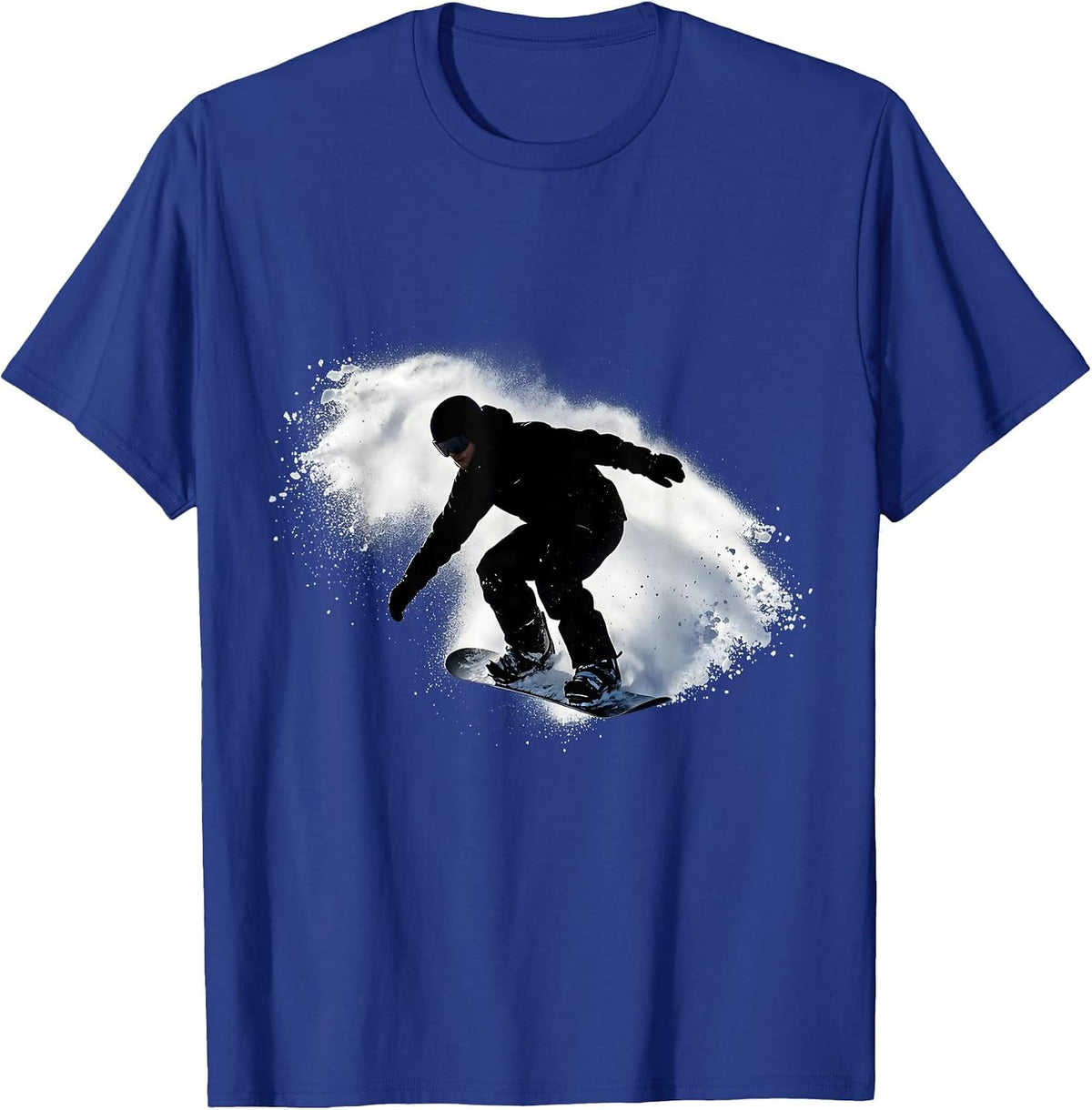 Men's Snowboarder Powder Spray Carving Graphic T-Shirt - Royal Blue