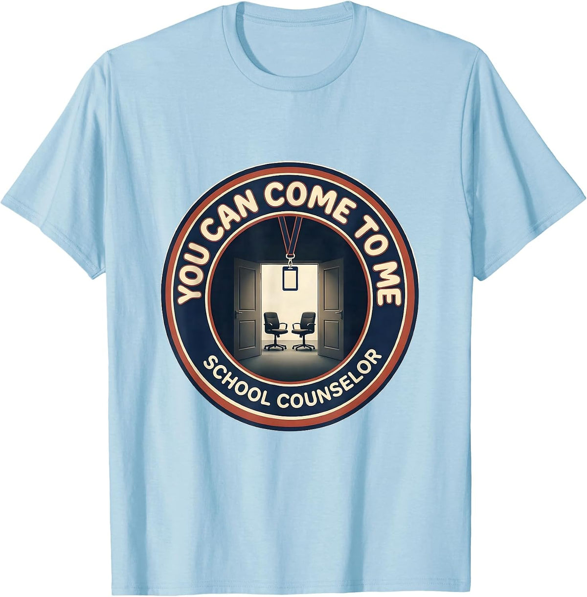 Men's You Can Come To Me Groovy Retro School Counselor T-Shirt - Baby Blue