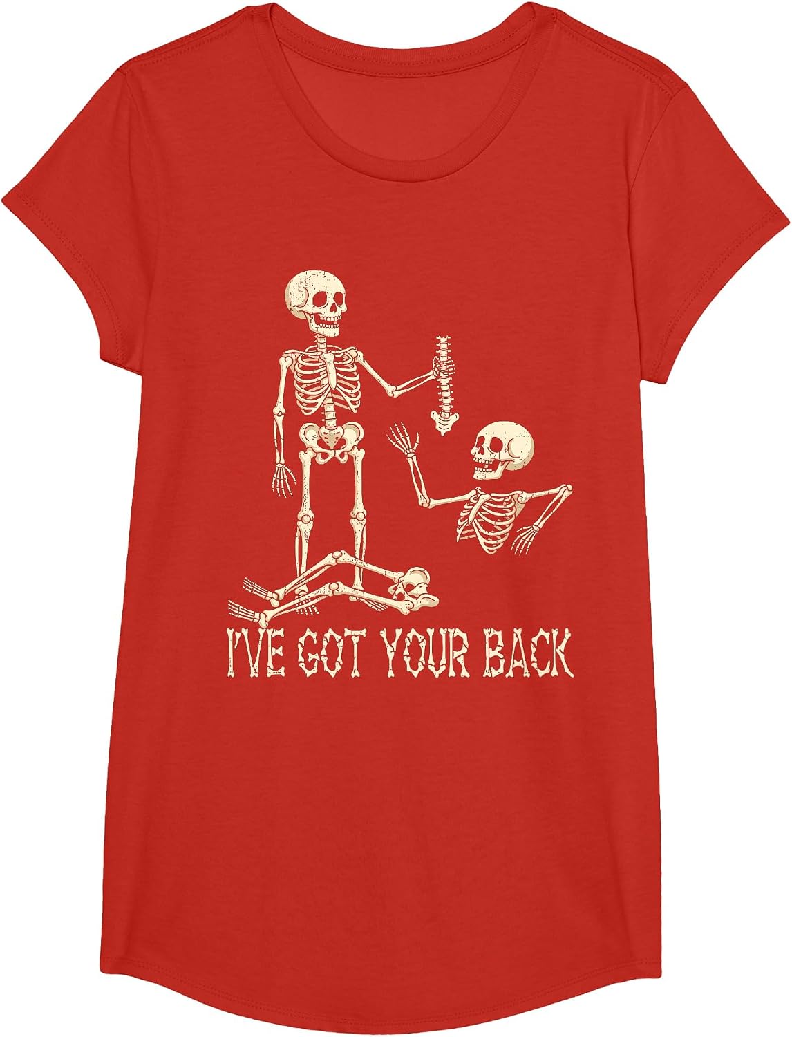 I've Got Your Back Skeleton Shirt Funny Halloween Men Women T-Shirt - Girls Red
