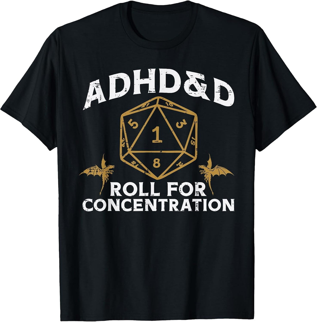 Gaming ADHD and D Funny Gamer Men Boys Kids Youth T-Shirt - Black