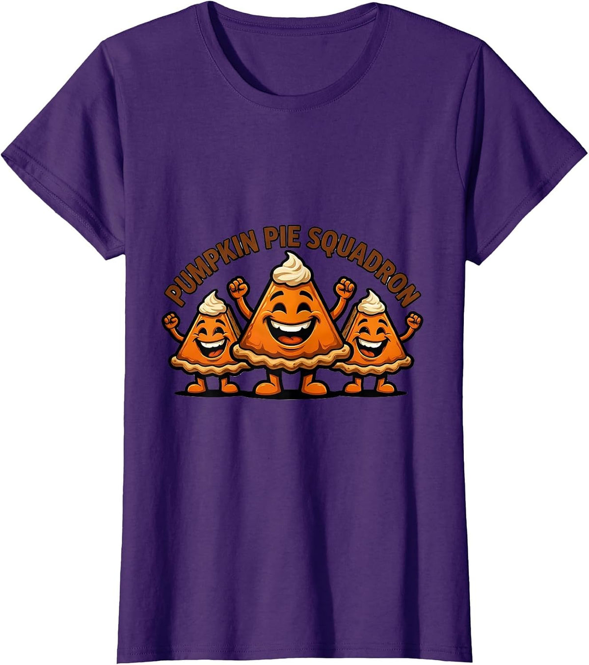 Women's Pumpkin Pie Squadron Funny Thanksgiving Pie Lover Squad T-Shirt - Purple