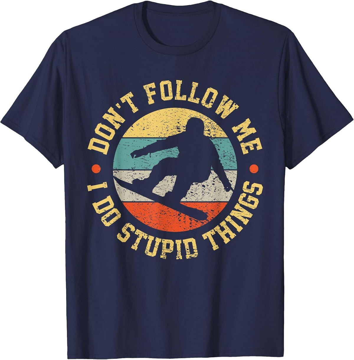 Snowboarding Snowboard Retro Vintage T-Shirt - Navy Blue