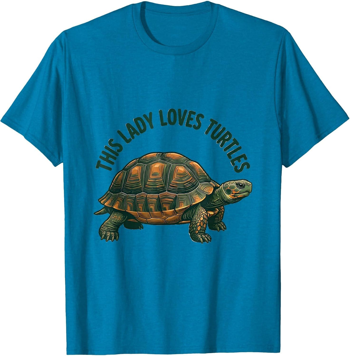 This Lady Loves Turtles Funny Turtle Lover Gift T-Shirt - Sapphire Blue