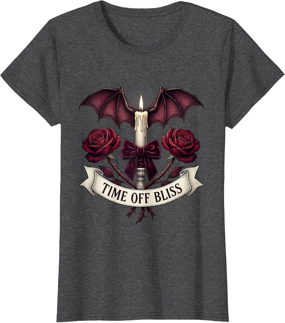 Women's Time Off Bliss Labor Day Relaxation Design T-Shirt - Dark Heather Grey
