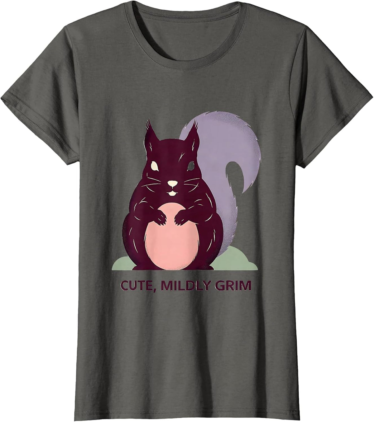 Women's Cute Mildly Grim Pastel Goth Kawaii Witchy Teen T-Shirt - Asphalt Grey