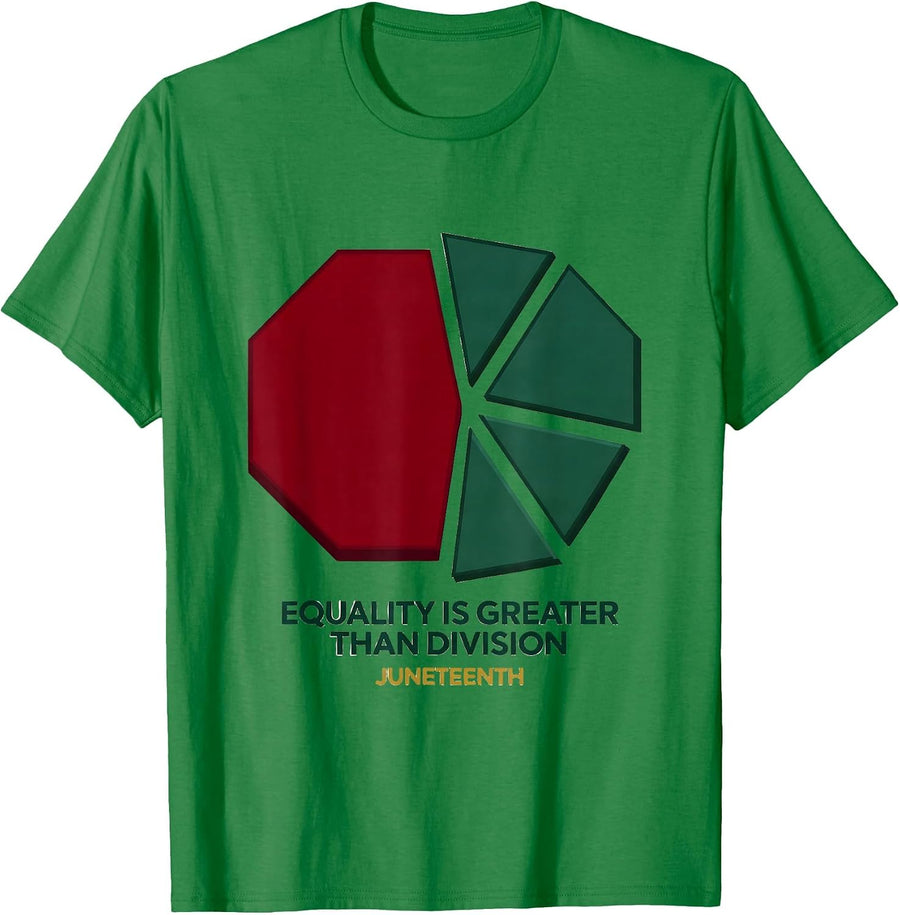 Men's Equality Is Greater Than Division Juneteenth T-Shirt - Kelly Green