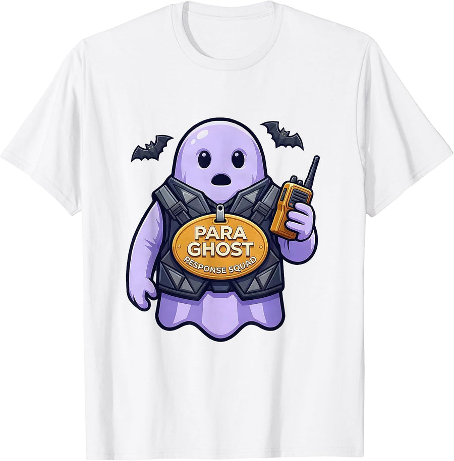 Men's Para Ghost Response Squad Funny Paraprofessional Halloween T-Shirt - White