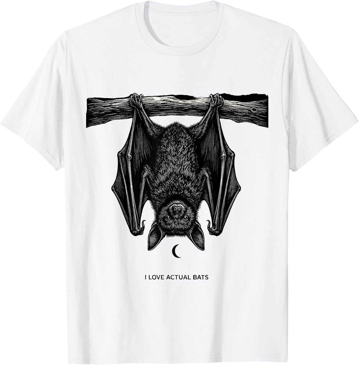 Men's I Love Actual Bats Funny Bat Lover Halloween Nature Humor T-Shirt - White
