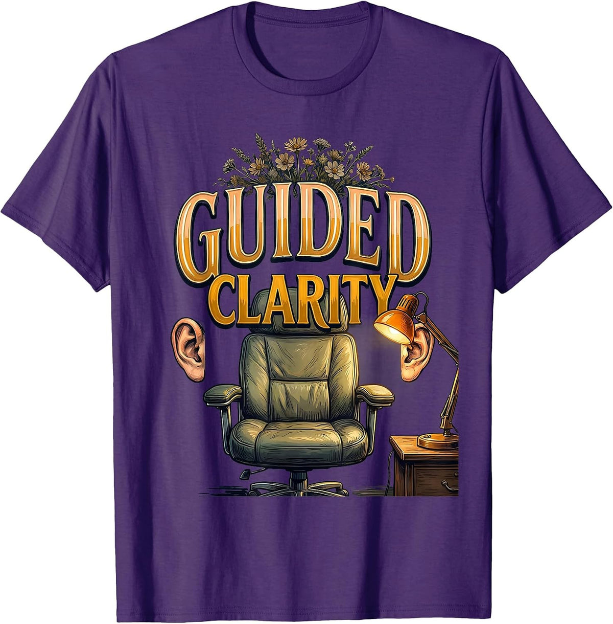Guided Clarity Vintage School Counselor Mental Health T-Shirt - Purple