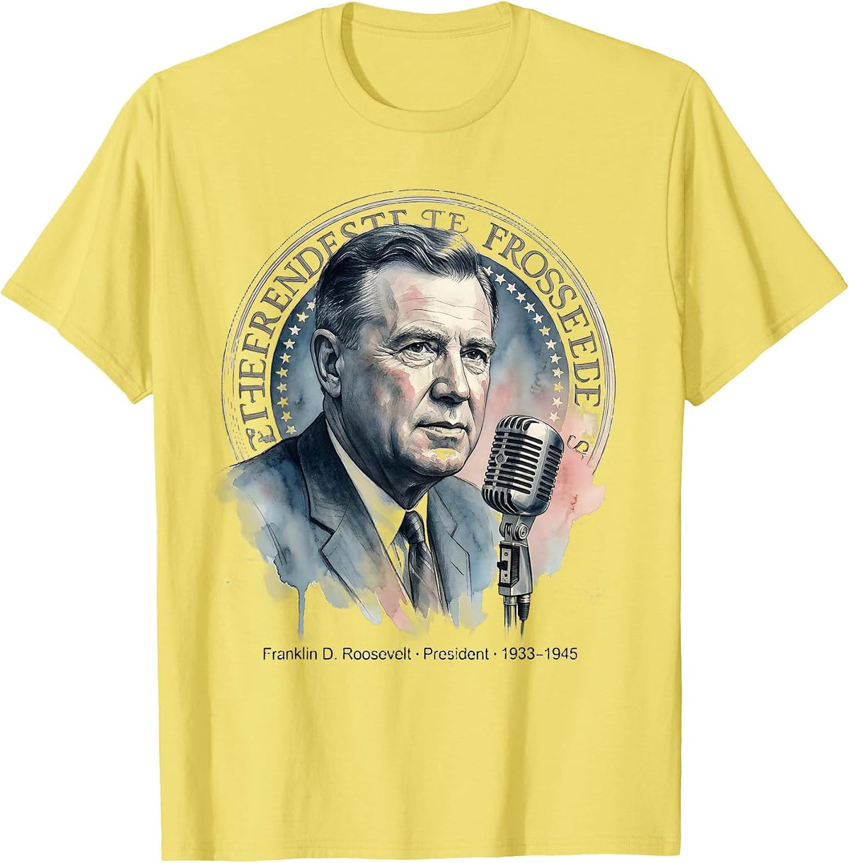Men's Franklin D. Roosevelt · President · 1933–1945 Historical T-Shirt - Lemon Yellow