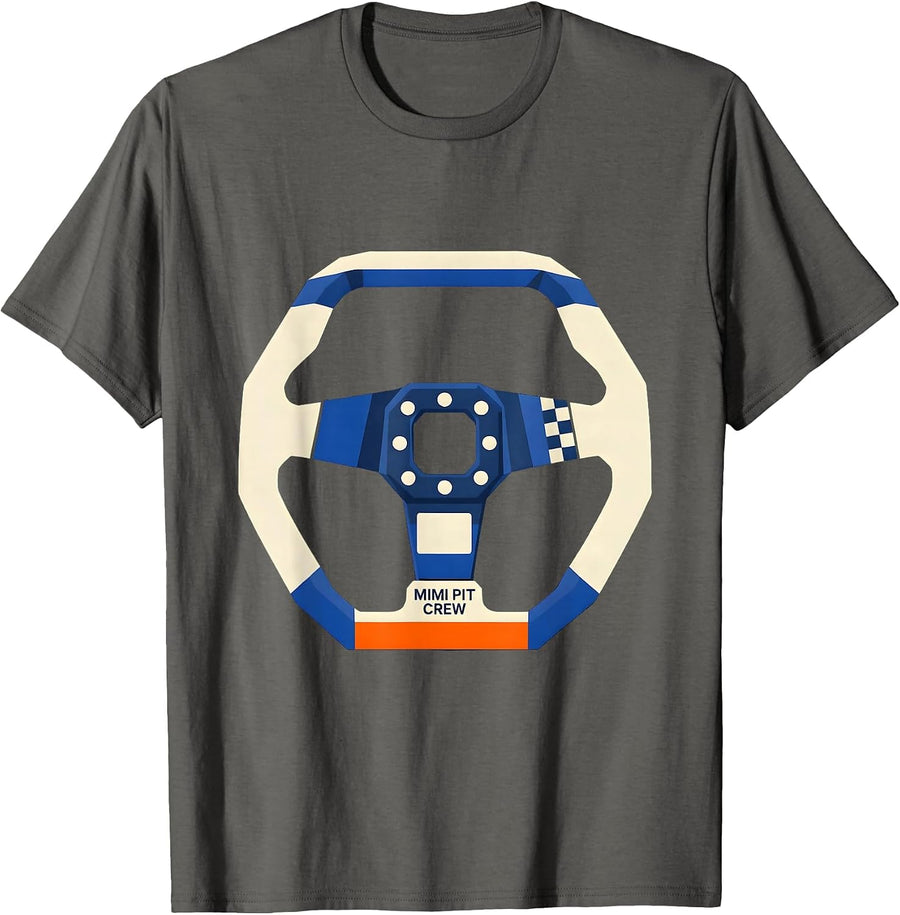 Mimi Pit Crew Race Car Birthday Family Matching Pit Crew T-Shirt - Asphalt Grey