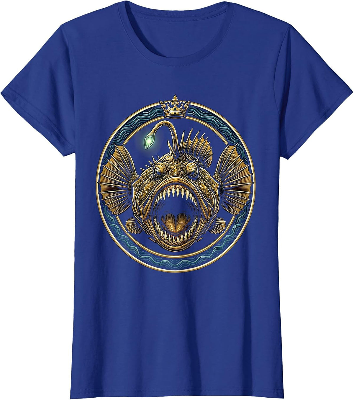 Women's Anglerfish Glowing in Gulf of Mexico Depths T-Shirt - Royal Blue
