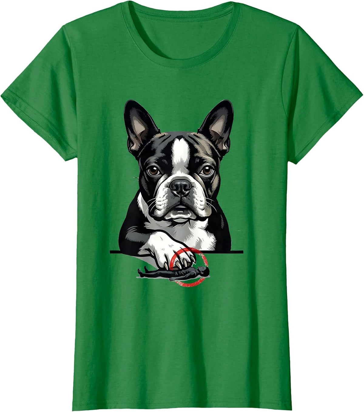 Boston Terrier Oversized Editorial Breed Humor Gift T-Shirt - Kelly Green